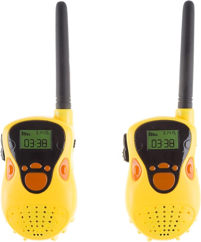 Walkie Talkies for Kids 2-Pack - Battery Operated Indoor or Outdoor Toy - Works Up to 130 Ft - Great for Pretend Play - Camping Toys by Hey Play