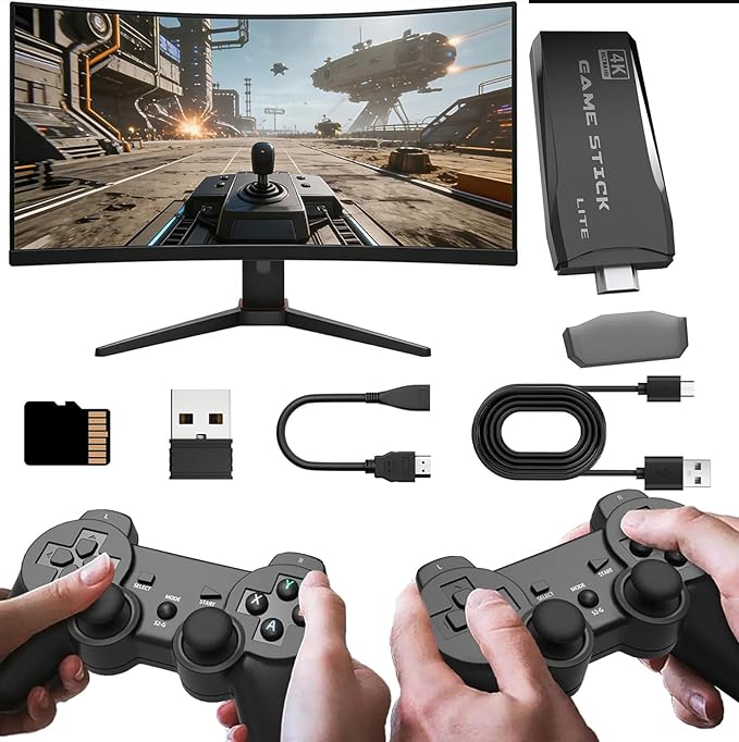 2026 Retro Gaming Console with 20,000+ Classic Video Games, 4K HDMI Out Wireless Retro Game Console with Dual 2.4G Controllers, Plug and Play Video Games for Birthday Gifts