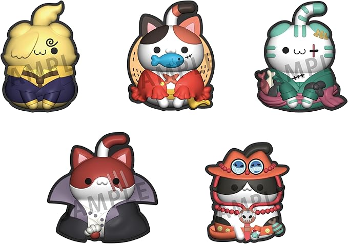 Megahouse - One Piece - Nyan Piece Nyan! Rubber Clip Complete Set, Mega Cat Project Collectible Figure