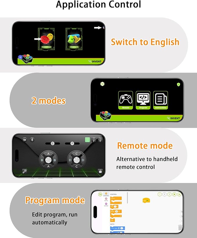 Power Functions RC Kit, 6-Channel Input Ports Rechargeable Adjust Speed Remote Control & Rechargeable Lithium Battery Box Set, for Technic Building Block Accessories, Programmable, Adult MOC