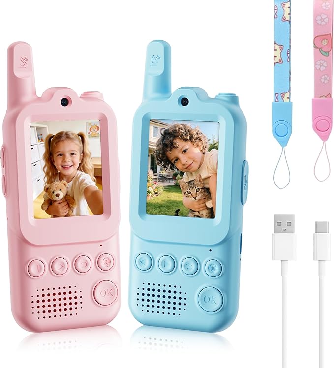 Video Walkie Talkies for Kids: Rechargeable Walkie Talkies with Camera & Screen, Handheld Video Intercom for Kids Boys Girls, Outdoor Toys Gifts for Ages 3-12 ﻿
