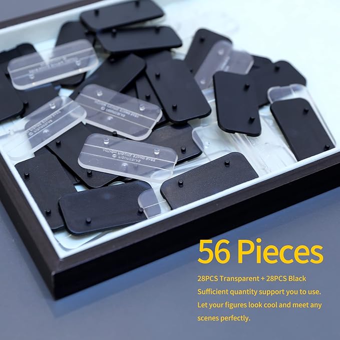 56Pack 6inch Action Figure Stand Base with Peg, Figures Toy Organizer Support Display Feet Stands, Figuras Holder Accessories, Compatible with 1/12 Mavel Legends Series/GiJeo Classified