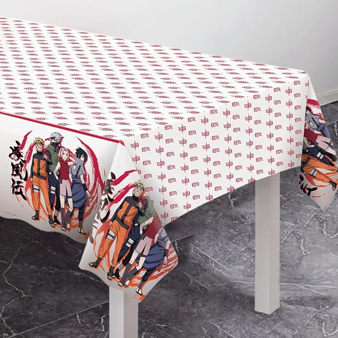 Multicolor Naruto Plastic Table Cover (54" x 96") Pack of 1 - Perfect for Birthdays & Kids' Parties