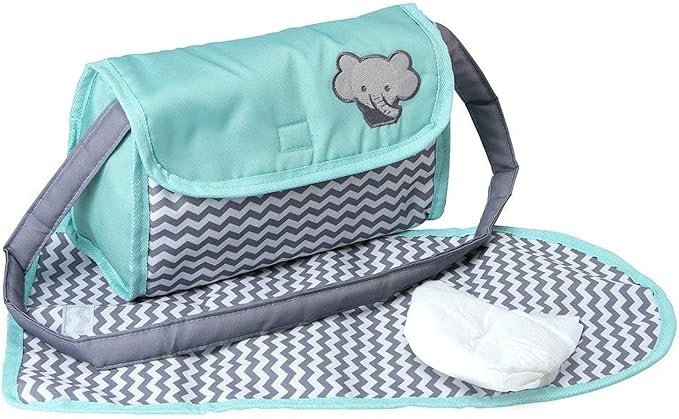 Adora Zigzag Baby Doll Diaper Bag & Doll Accessories Set - Includes Changing Mat, Diaper and Diaper Bag for Ages 3 and Up - Zig Zag Print