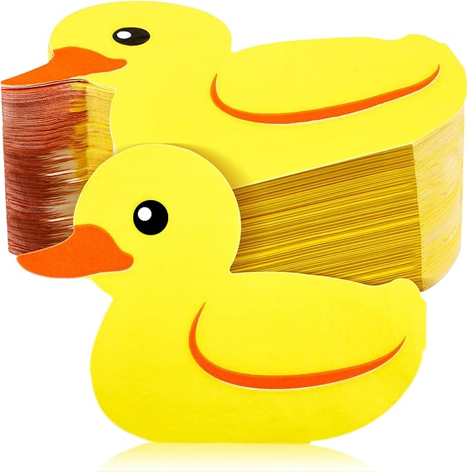 Henoyso 100 Pcs Rubber Duck Paper Napkins Cute Party Napkins Rubber Duck Party Supplies for Birthday Baby Shower Dinner Picnic Summer Table Decorations Favors