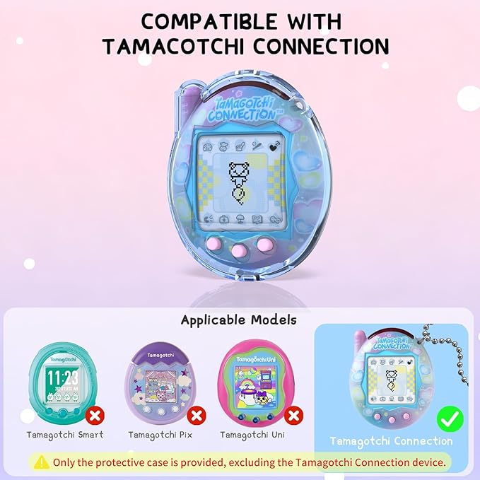 Translucent Cover Case for Tamagotchi Connection Virtual Reality Pet, Plastic Transparent Case Compatible with Tamagotchi Connection Electronic Pet Accessories