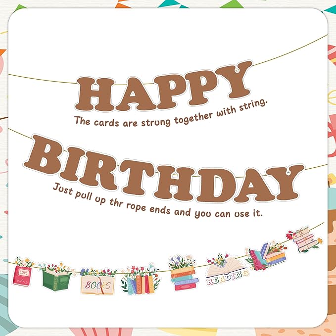 Book Birthday Party Decorations Banner - 15 Pcs One For The Books Birthday Theme Banner Garland Swirls Storybook Honeycomb Centerpieces Table Decor For Reading Library Club Book Party Supplies