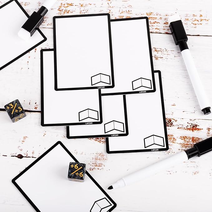 50 Pieces Reusable Dry Erase MTG Tokens with Marker Double-Sided MTG Proxy Cards for Magic The Gathering DIY Blank Card Games Accessories