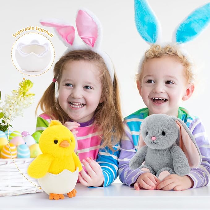 MaoGoLan 6-Pack Stuffed Farm Animal Bulk Plush Toys Set 10″ Soft Stuffed Animals for Kids, Girls - Party Decor, Centerpieces & Pretend Play, Thanksgiving, Christmas, Easter Gifts