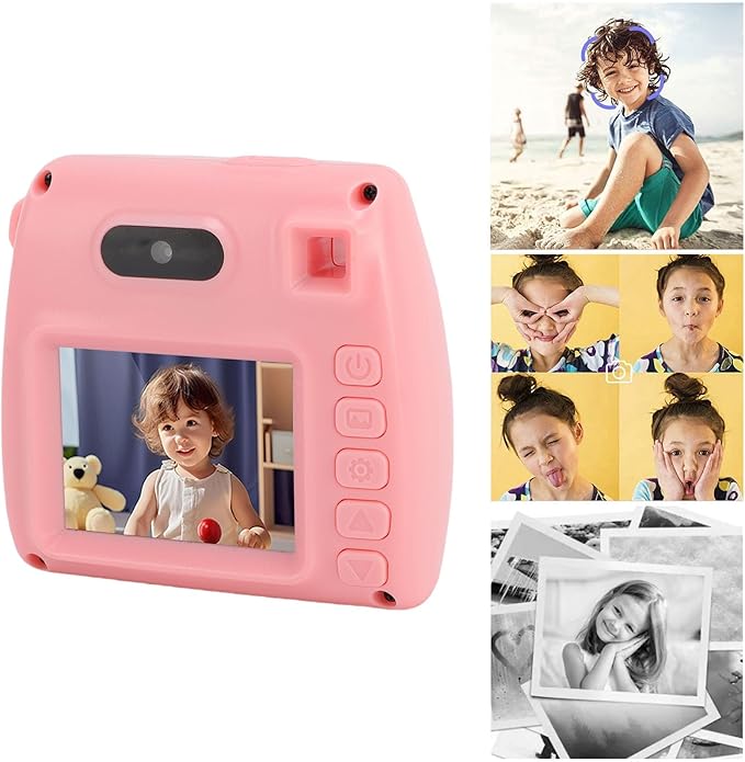 Asixxsix Digital Camera for Kids, 48M 1080P HD Digital Video Camera with Flash and 800mAh Li Battery, Rainproof USB Children Camera for Toddler Teens Students Boys and Girls (Pink)