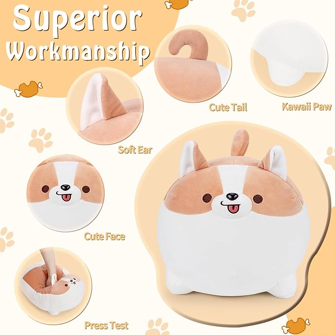 Auspicious beginning Shiba Inu Plush Pillows-20'' Corgi Plushie Stuffed Animals Giant Corgi Plush, Dog Plush Pillow Hugging Pillow Cushion Soft Shiba Plush Toy Big Stuffed Animals