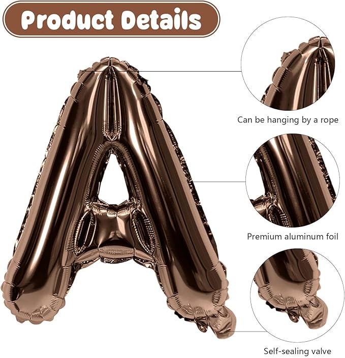29PC Cream Brown Happy Birthday Balloon Banner, 16Inch 3D Aluminum Letter Banner Sign, Brown Apricot Dusty Ivory White Balloon 18 Inch Star Heart Foil Balloon for Women, Men Party Supply