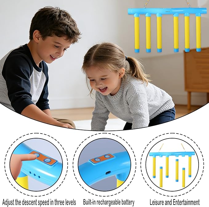 2026 Reflective Drop Stick Challenge Game - Hand-Eye Coordination Reflex Training Toy with 3 Adjustable Speed Modes - Engaging Catching Sticks Game for All Ages