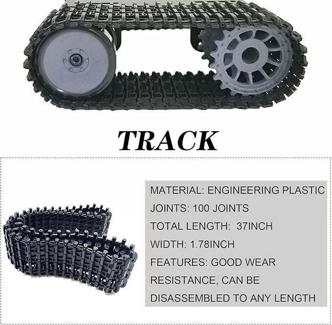 Professional Smart Robot Tank Car Chassis for School Eduactional Science Kits, DIY RC Tracked Robotic Obstacle Avoidance Platform Crawler Model with 2pcs Plastic Caterpillars, Remote Control STEAM