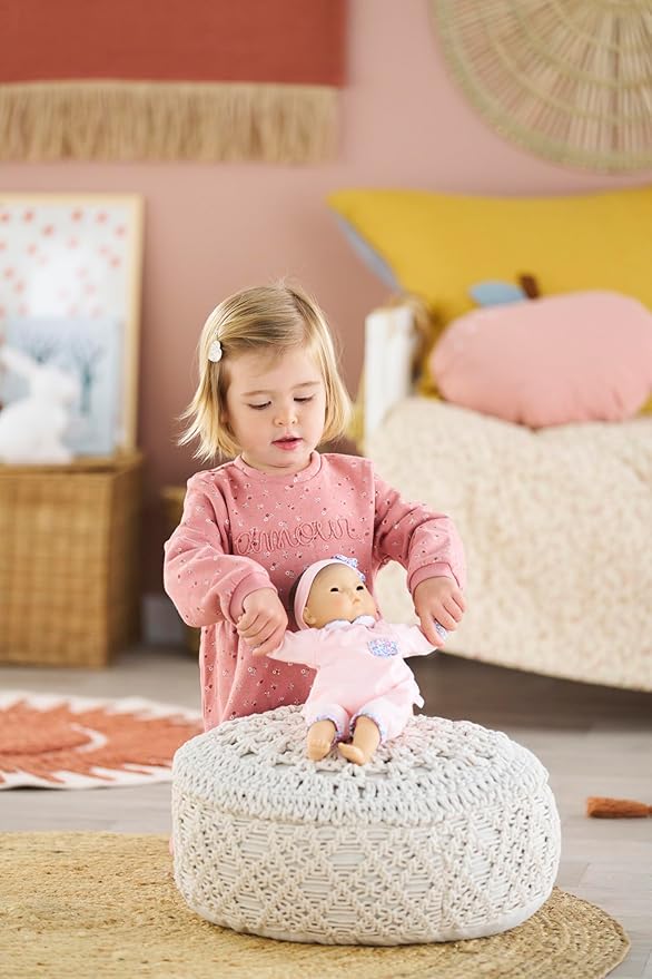 Corolle Bébé Calin Mila - 12" Soft Boy Baby Doll with Vanilla Scent, Pink Outfit & Sleeping Eyes for Girls Ages 18 Months+, Cute Reborn Realistic Baby Dolls for 2 Year Old Girls