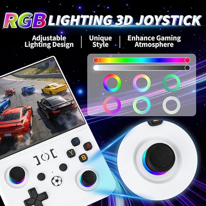 2026 NEW Upgrade R36MAXPRO Retro Handheld Game Console - 4.5 Inch Ultra-Large Screen, Support 18000+Classic Games, 64G TF Card, Linux System, 4000mAh Battery, Birthday Gift for Adult - White