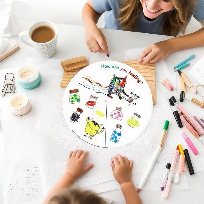 Felt Color Monster Emotion Wheel – Montessori Social-Emotional Learning Toy for Kids – Interactive Parent-Child Communication Tool & Classroom Emotional Education Game