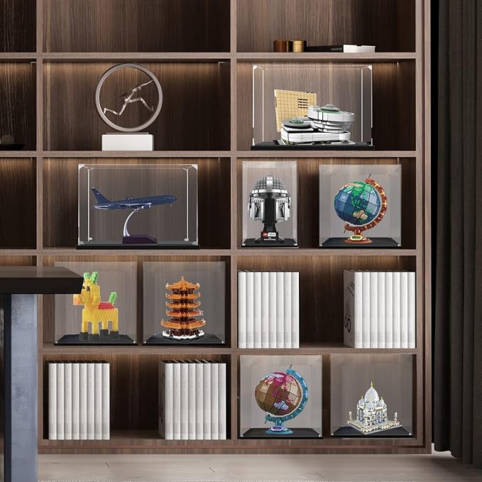 Acrylic Display Case for Collectibles Assemble Clear Acrylic Display Box for Lego Alternative Glass Case for Showcasing Figures Doll Toys Home Storage(12x12x12 inch, 30x30x30 cm)