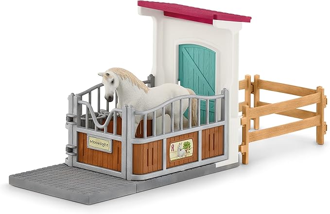 schleich HORSE CLUB — Horse Stall Extension Play Set for Children, 21 Piece Horse Stable Play Set with Horse Toys for Girls and Boys Ages 5+
