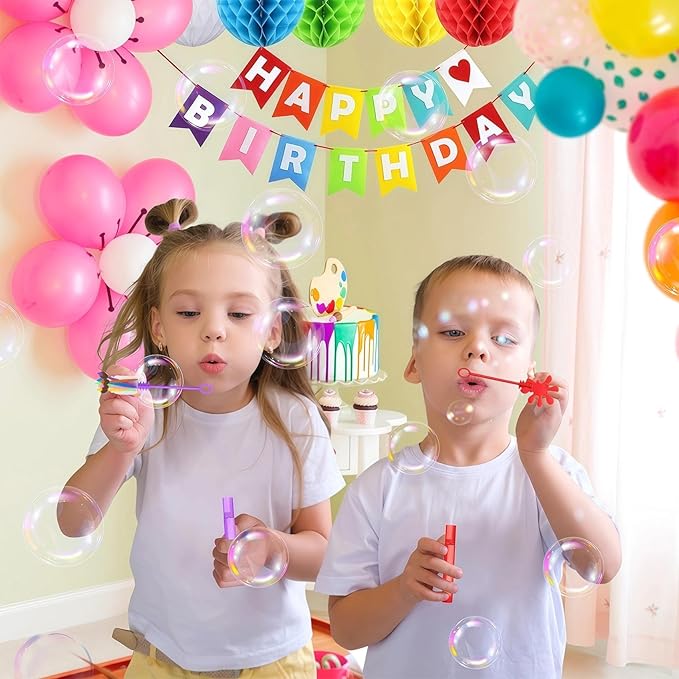 AFZMON 25 Art Painting Party Favors Bubble Wands for Kids, Sip and Paint Brushes Mini Bubbles Wand Toys, Welcome Back to School Theme Party Supplies Goodie Gift Bag Stuffers Pinata Classroom Prizes