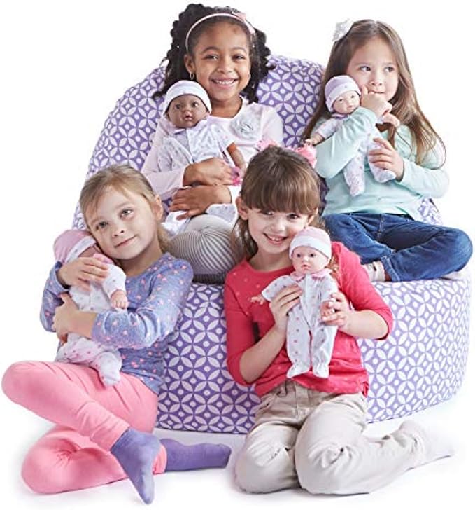 JC Toys La Baby African American Baby Doll Set – 11 Inch Soft Baby Doll with Accessories Including a Removable Purple Outfit – Small Baby Doll Toy for Children 12 Months and Older