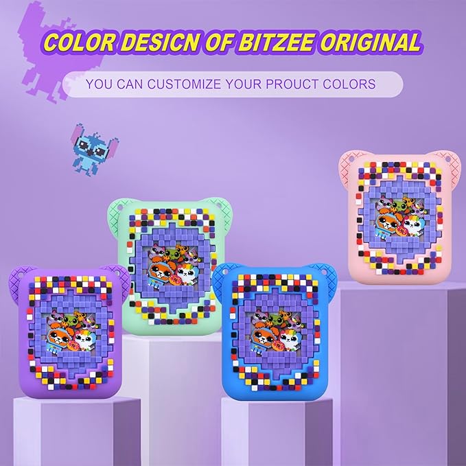 Silicone Cover Case for BITZEE Interactive Toy Digital Pet with 15 Animals Inside, Soft Silicone Protective Bag, Protective Skin Sleeve for Bitzee Virtual Electronic Pets Accessories, Purple
