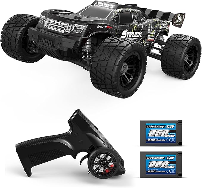 HAIBOXING 1:18 RC Car 18872 New Model RC Truck 4X4 Off-Road, 2.4GHz Remote Control Truck 36km/h Speed Splash Waterproof Electronics, Dual Li-Po Batteries Pre-installed and Spare in Box 35 Mins Runtime