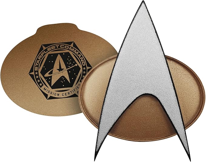 FAMETEK Star Trek Next Generation Bluetooth Communicator Badge 2026 Edition - TNG Bluetooth ComBadge with Chirp Sound Effects, Microphone & Speaker – Star Trek Memorabilia, Gifts and Collectibles