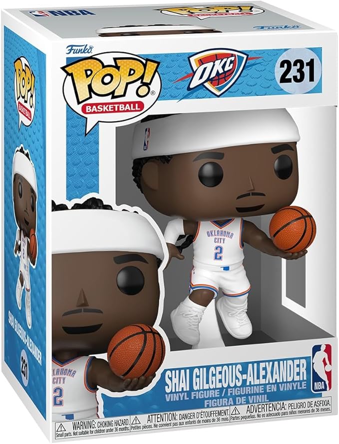 Funko Pop! NBA: Thunder - Shai Gilgeous-Alexander - Home Uniform - Collectable Vinyl Figure - Gift Idea - Official Merchandise - Toys for Kids & Adults - Sports Fans - Model Figure for Collectors