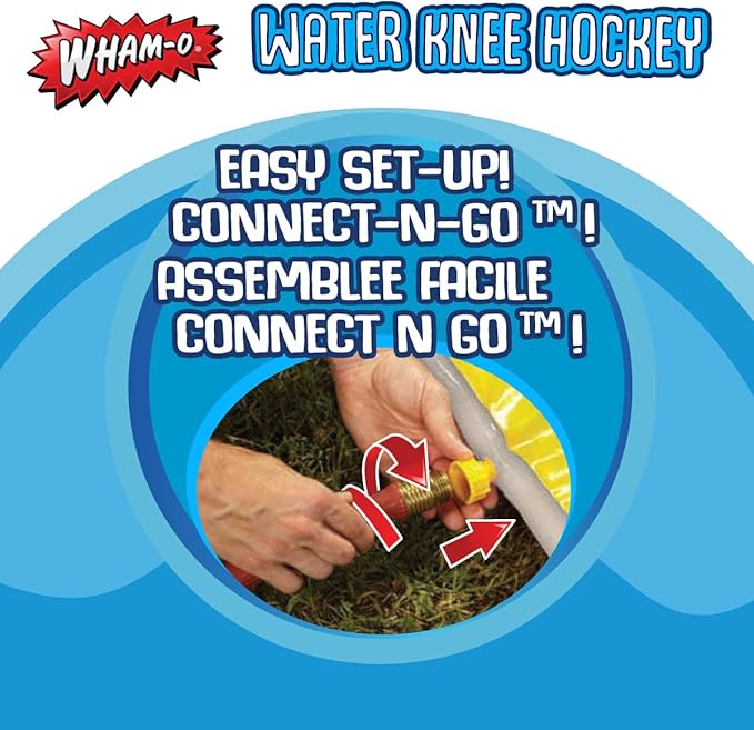 Wham-O Slip N Slide Water Knee Hockey Goals Set for Lawn Backyard Includes 2 Inflatable Hockey Goals 2 Hockey Sticks 1 Inflatable Puck