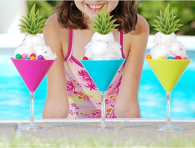 24pc Tropical Aloha Cupcake Toppers - Luau Hawaiian Theme Decorations for Baby Showers & Parties