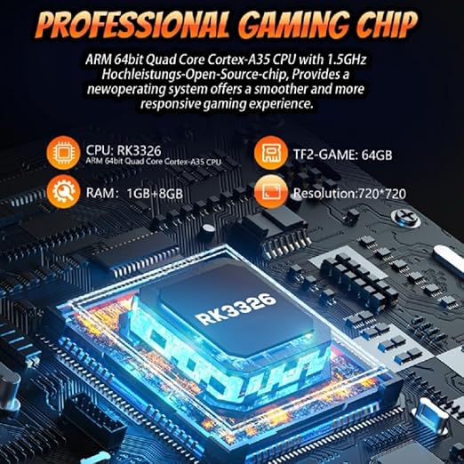 Donop R36 PROMAX Handheld Game Console, 4.0 Inch IPS Screen, Linux System, 64GB TF Card, Portable Retro Gaming Device with 4000mAh Battery