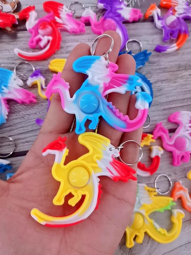 24 packs Dragon Bulk Mini pop Fidget Gift for Holiday Boys and Girls Kids Party Favors Supplies and Classroom Students Prize