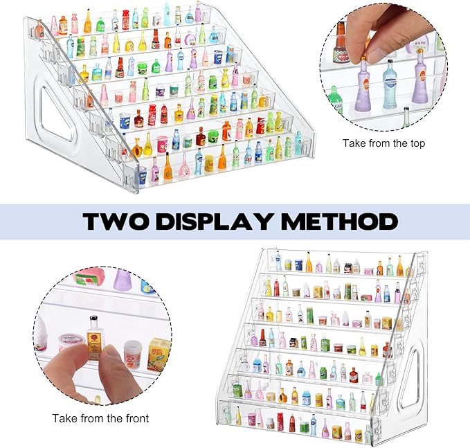 7 Layers Mini Brand Organizer Acrylic Mini Brand Storage Case for Mini Brands Collector Toys Large Capacity Display Rack Display Case for Miniature Collectibles(Mini Brand are Not Included)