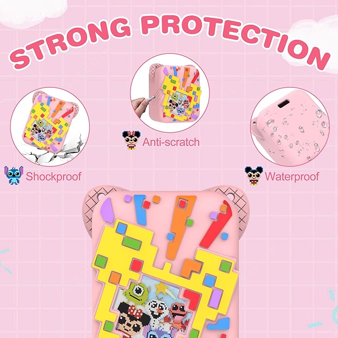 Silicone Case for Bitzee Disney Interactive Toy, Anti-Scratch, Washable, Shockproof Silicone Protective Cover for Bitzee Disney Interactive Toy Electronic Pets Accessories with Lanyard - Pink