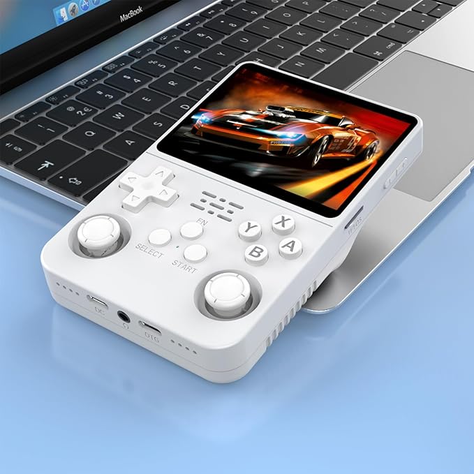 R36S Handheld Game Console 3.5-in 640*480 IPS OCA Screen 3200mAh Opensource System RK3326 Pure White