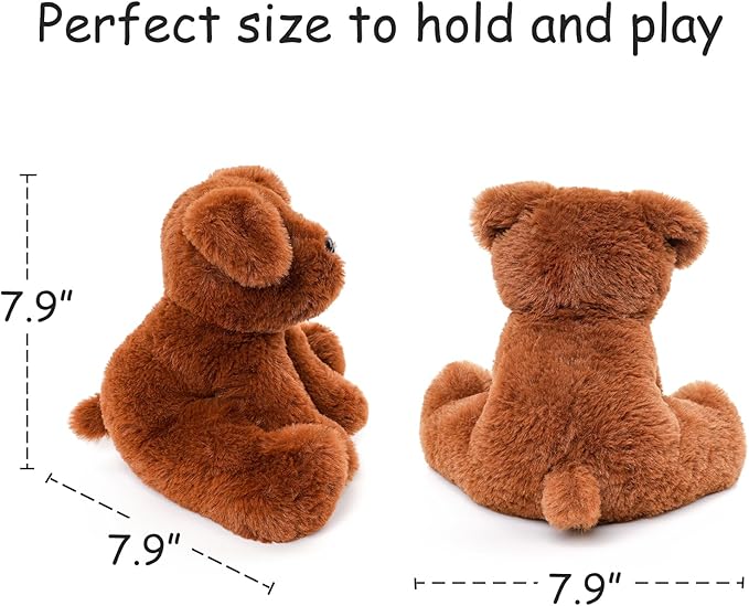 Chocolate Labs Labrador Stuffed Animals, Stuffed Puppies, Retrievers Dog Plush Toys for Kids Boys Girls Birthday Bedtime Gifts, 7.9 inches, Brown Chocolate
