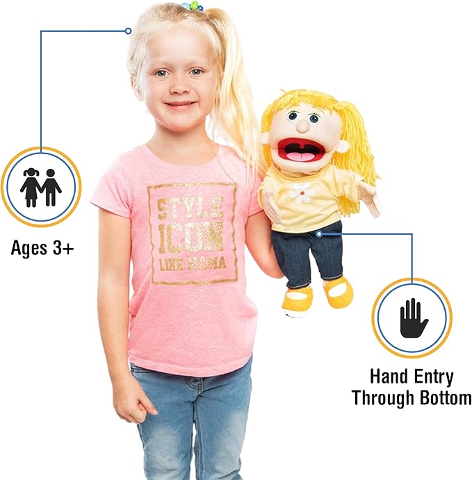 14" Katie, Peach Girl, Hand Puppet