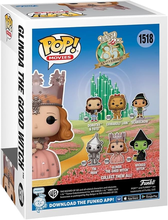 POP Movies: The Wizard of Oz 85th Anniversary - Glinda The Good Witch Funko Vinyl Figure (Bundled with Compatible Box Protector Case), Multicolor, 3.75 inches