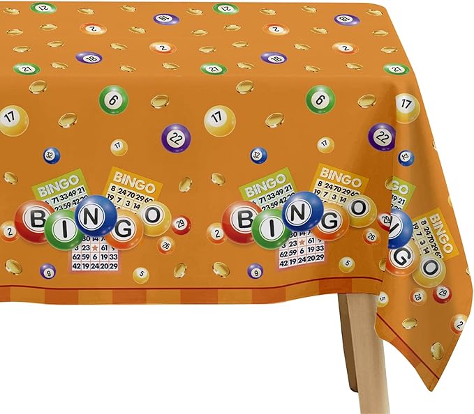 Bingo Decorations Party Tablecloth, 3 Pack Disposable Bingo Birthday Party Supplies Table Cover, 55in x 86in