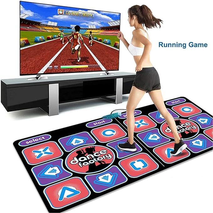 Dance Mat for Kids Adults Women,Non-Slip Wireless Dancer Step Pads with 150 Games and AUX Music,Multi-Function Games&Levels,Sense Game for PC TV for 2&1 Person (B)
