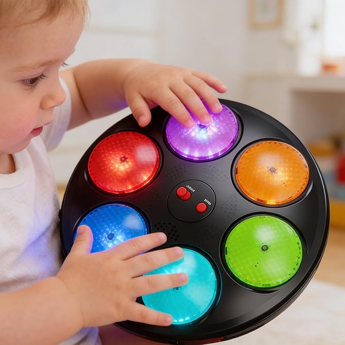Light Up Memory Game for Kids, 3 Modes Electronic Toys, Handheld Game with Lights and Sounds, Games Console with Button Controls, Educational Toys with Interactive Play, Kids Ages 3+ Travel