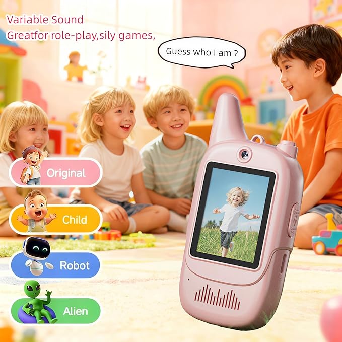 Kids Walkie Talkies 2 Pack - Rechargeable Walkie Talkies for Kids with Clear Sound, Long Range Indoor Outdoor Kids Walkie Talkies Toys for 3-12 Year Old Boys Girls, Perfect Birthday Gifta (Pink+Pink)