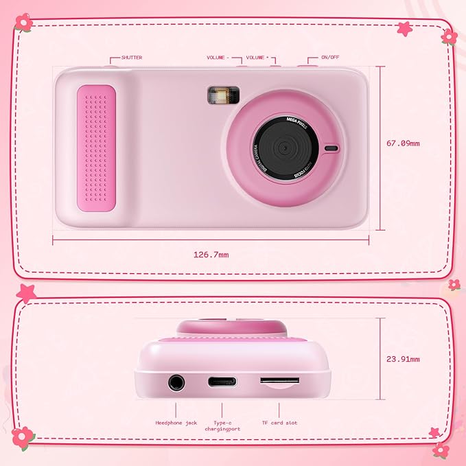 AI Digital Camera, AI Kids Camera Everything Recognition for 4 to 12 Years Old Girls Boys, Dual Lens, 5G/2.4G Dual-Band Wi-Fi, 4" LCD Touch Screen, Gift Ideas for Birthday Christmas Festival