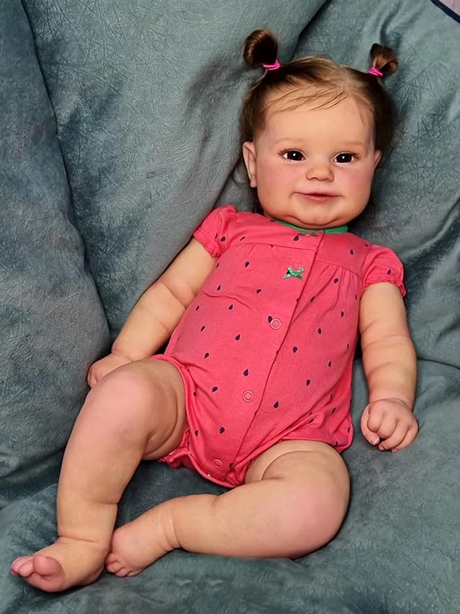 Anano Reborn Baby Dolls, 24 in Realistic Baby Doll Toddler Girl, Silicone Babys Doll Newborn, Real Life Babys Silicone Reborn Dolls, Lifelike Baby's Doll's with Accessories