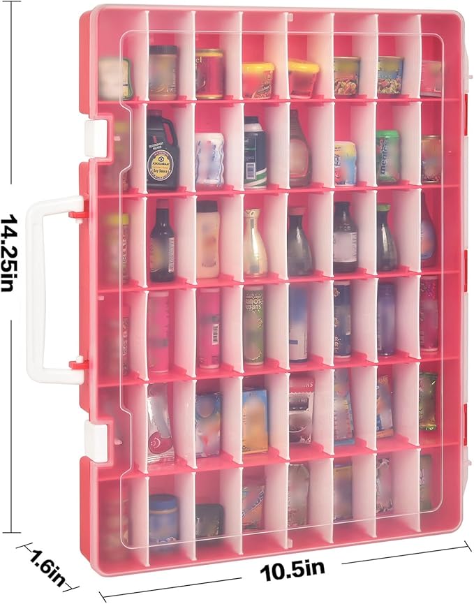Case Compatible with 5 Surprise for Mini Brands Toys Series 1-4 Mystery Capsule Storage, for Mini Mart Collection Organizer for Collectibles(Case Only) (Red-White)