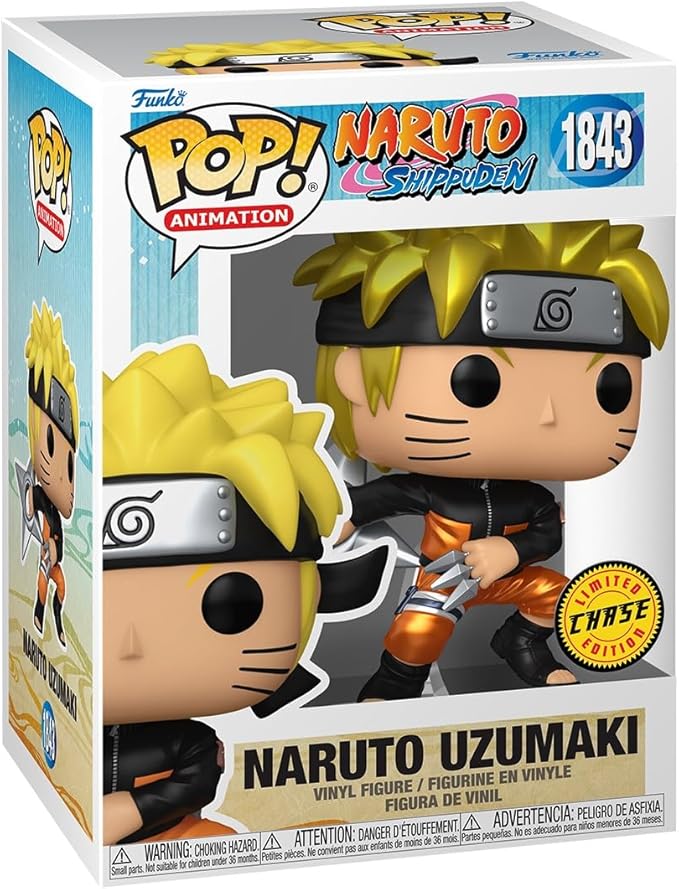 Funko POP Animation: Naruto Shippuden - Naruto - (Shrkn) - 1/6 Odds for Rare Chase Variant - Metallic - Collectable Vinyl Figure - Gift Idea - Official Merchandise - for Kids & Adults