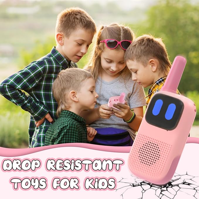 Kids Walkie Talkies 2 Pack Girls Toys Age 6-8,Walkie Talkie 1000FT Range 2 Channels 2 Way Radio Gifts for 3-8 Year Old Girl for Outside Adventures,Camping, Hiking