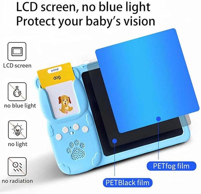 Talking Flash Cards - Kids Speech Trainer, Portable Learning Device, Audio Word Cards, Pocket Study Tool | Interactive Vocabulary System Portable Early Education Practice for toddlerse