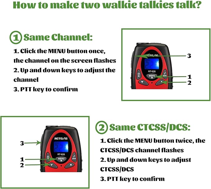 Retevis RT628 Walkie Talkies for Kids Bundle with RT388 Kids Walkie Talkies Rechargeable, 2 Way Radio Long Range, Girls Toy for Camping